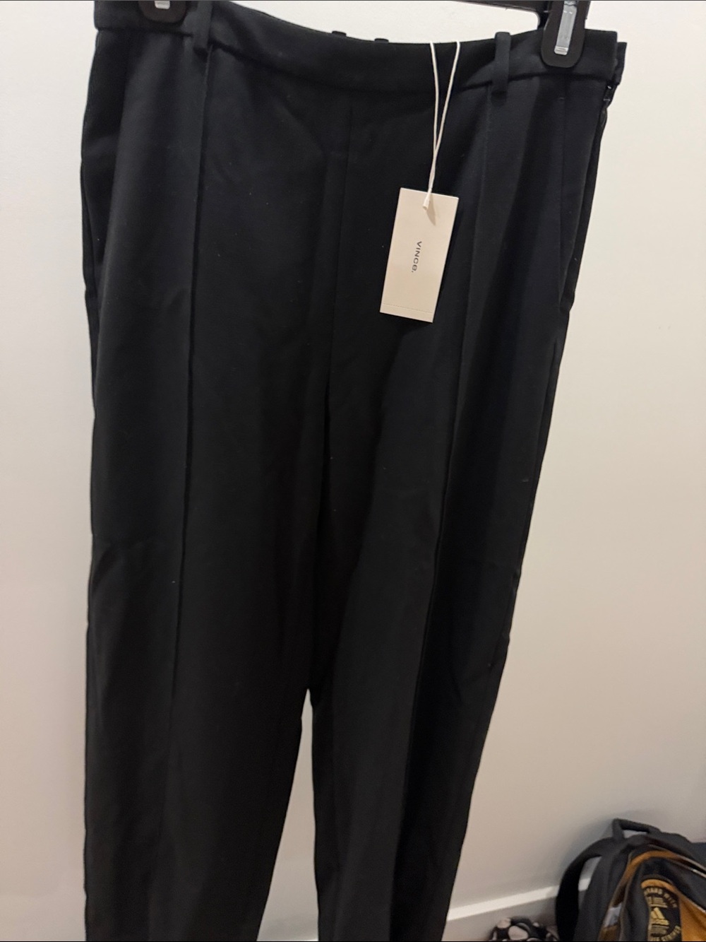 Vince Black Men's Pleated Dress Trousers
